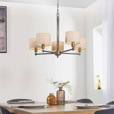 Lampa wisząca metalowa brązowa 5-punktowa 71345 z serii Indara - Endon Lighting