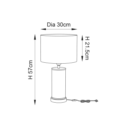 Lampa stołowa metalowa mosiężna z beżowym abażurem 71591 z serii INDARA - Endon Lighting