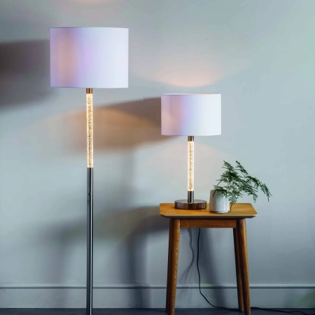 Lampa stołowa z tkaninowym kloszem i metalową podstawą 71621 z serii Andromeda - Endon Lighting