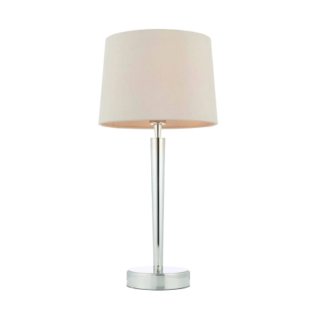 Lampa stołowa metalowa srebrna z beżowym abażurem 72175 z serii Syon - Endon Lighting