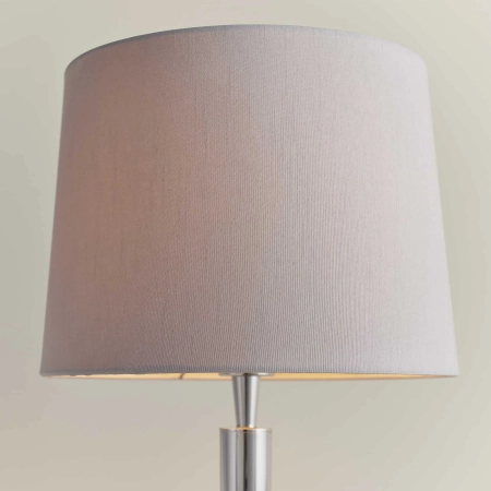 Lampa stołowa metalowa srebrna z beżowym abażurem 72175 z serii Syon - Endon Lighting