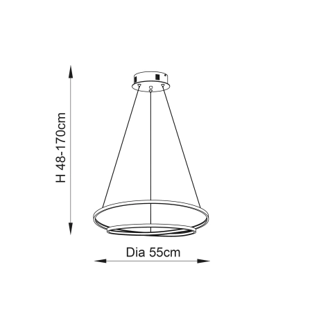 Lampa wisząca LED złota okrągła 55cm 72479 z serii Scribble - Endon Lighting