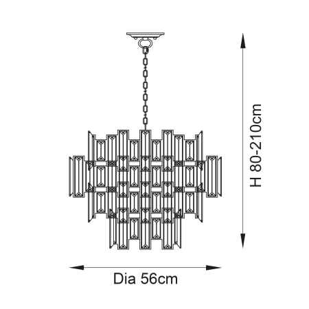 Lampa wisząca kryształowa złota 12-punktowa 72744 z serii VIVIANA - Endon Lighting