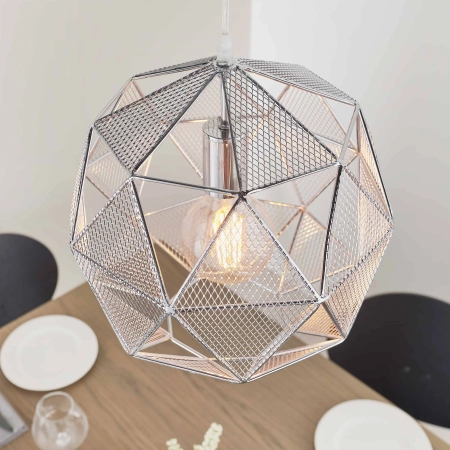 Lampa wisząca chromowana metalowa geometryczna 32cm 72817 z serii ARMOUR - Endon Lighting