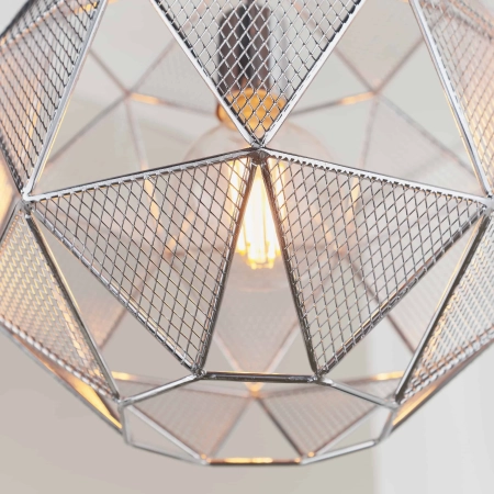 Lampa wisząca chromowana metalowa geometryczna 32cm 72817 z serii ARMOUR - Endon Lighting