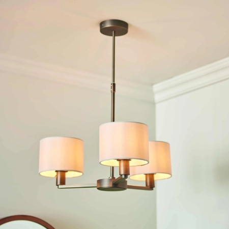 Lampa wisząca 3-punktowa metalowa z białymi abażurami 73016 z serii Daley - Endon Lighting