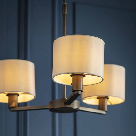 Lampa wisząca 3-punktowa metalowa z białymi abażurami 73016 z serii Daley - Endon Lighting
