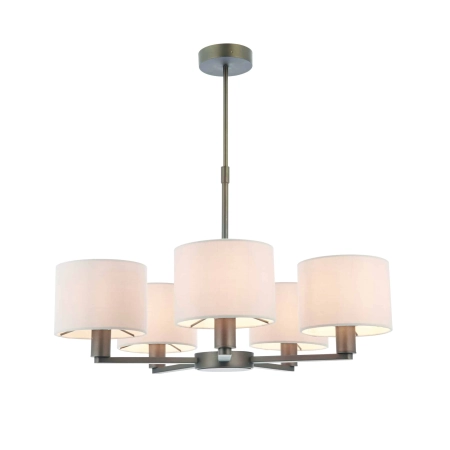Lampa wisząca 5-punktowa brązowa z białymi abażurami 73017 z serii Daley - Endon Lighting