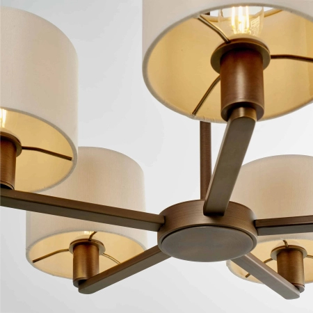 Lampa wisząca 5-punktowa brązowa z białymi abażurami 73017 z serii Daley - Endon Lighting