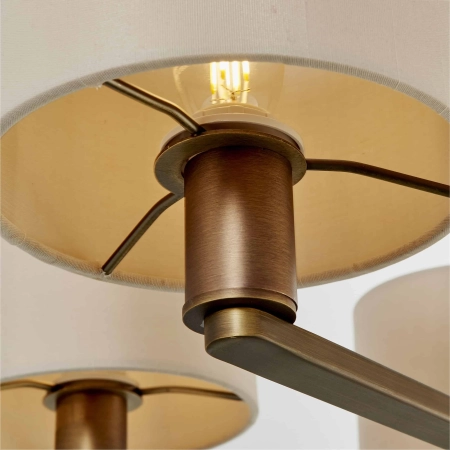Lampa wisząca 5-punktowa brązowa z białymi abażurami 73017 z serii Daley - Endon Lighting