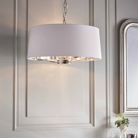 Lampa wisząca biała z tkaniny 3-punktowa 50cm 73021 z serii Harvey - Endon Lighting