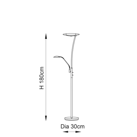 Lampa podłogowa LED mosiężna z ramieniem do czytania 73080 z serii ALASSIO - Endon Lighting