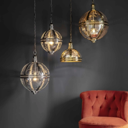 Lampa wisząca szklana chromowana kula 41cm 73108 z serii Vienna - Endon Lighting