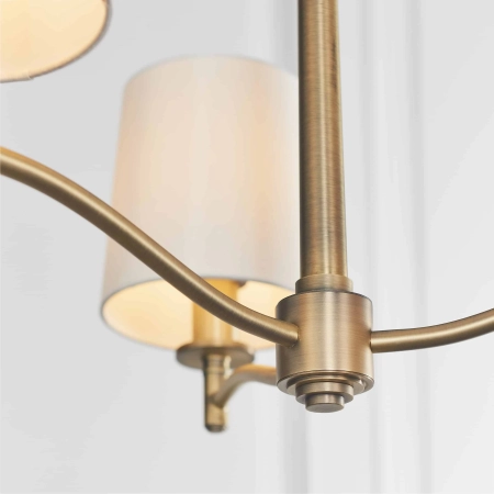 Lampa wisząca mosiężna 3-punktowa z białymi abażurami 73411 z serii ORTONA - Endon Lighting