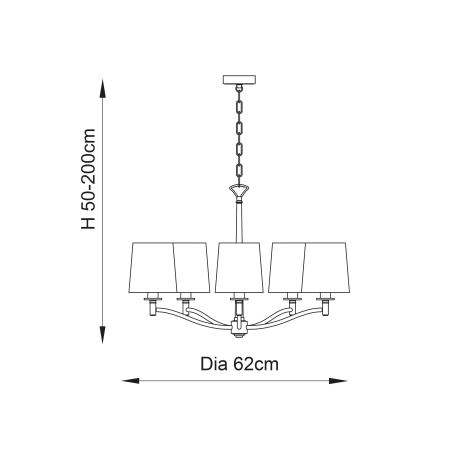 Lampa wisząca mosiężna 3-punktowa z białymi abażurami 73411 z serii ORTONA - Endon Lighting