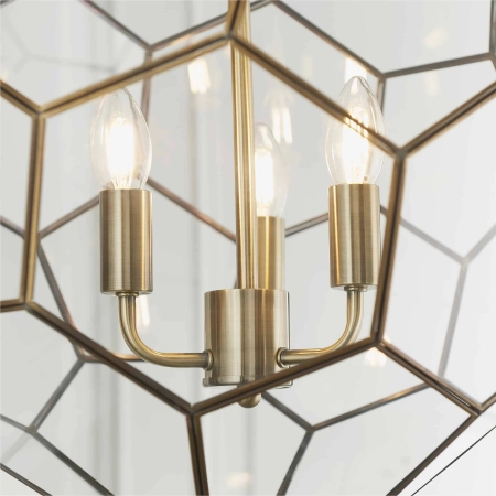 Lampa wisząca szklana kula mosiężna 3-punktowa 73560 z serii Miele - Endon Lighting