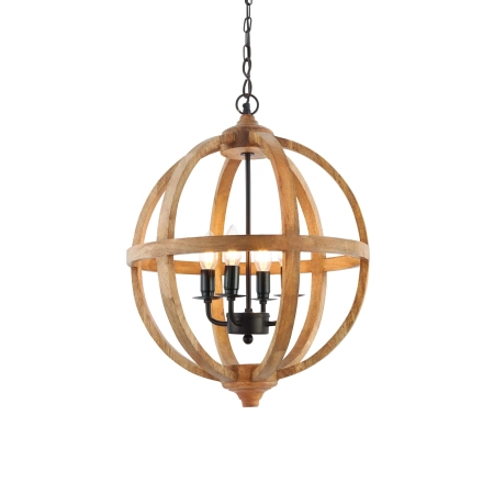 Lampa wisząca drewniana kulista 4-punktowa 73575 z serii Toba - Endon Lighting