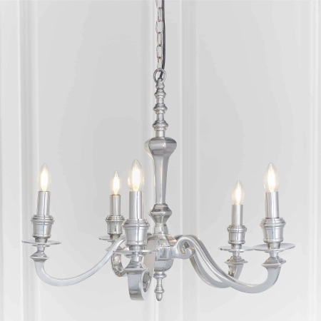 Żyrandol metalowy chromowany 5-punktowy 70cm 73598 z serii Finsbury - Endon Lighting