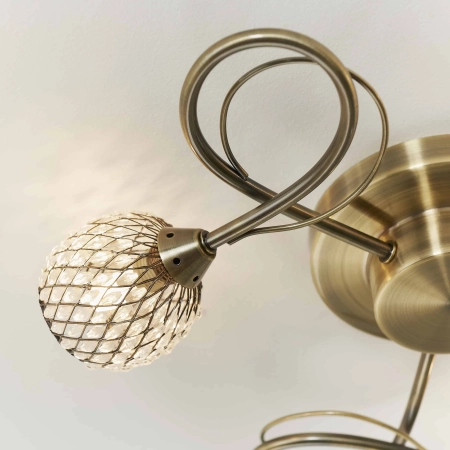 Lampa sufitowa mosiężna 3-punktowa z metalowymi kloszami 73758 z serii Aherne - Endon Lighting