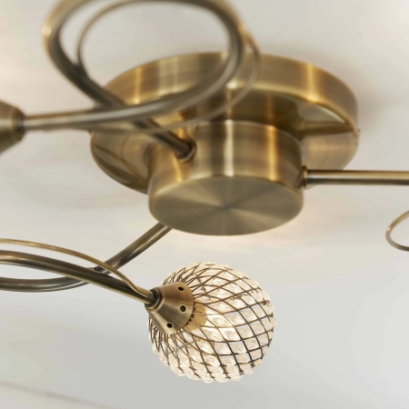 Lampa sufitowa mosiężna 3-punktowa z metalowymi kloszami 73758 z serii Aherne - Endon Lighting