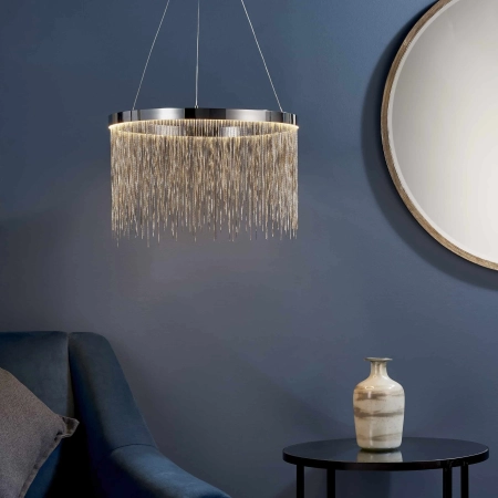 Lampa wisząca chromowana okrągła z łańcuszkami 73768 z serii ZELMA - Endon Lighting