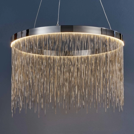 Lampa wisząca chromowana okrągła z łańcuszkami 73768 z serii ZELMA - Endon Lighting
