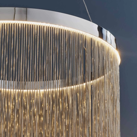 Lampa wisząca chromowana okrągła z łańcuszkami 73768 z serii ZELMA - Endon Lighting