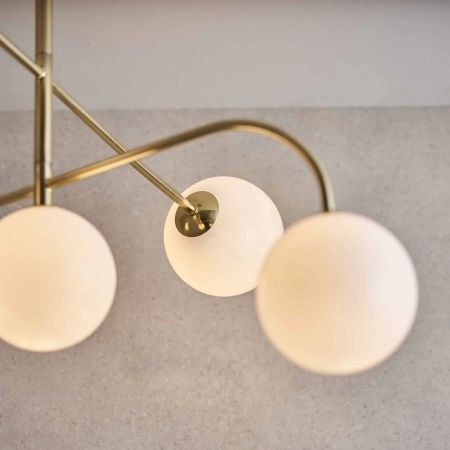Lampa sufitowa mosiężna 5-punktowa z kulistymi kloszami 75939 z serii Otto - Endon Lighting