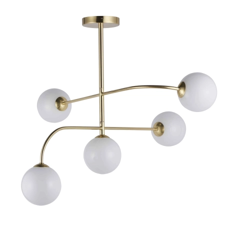 Lampa sufitowa mosiężna 5-punktowa z kulistymi kloszami 75939 z serii Otto - Endon Lighting