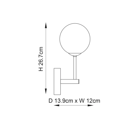 Kinkiet mosiężny z białą kulą 75960 z serii Otto - Endon Lighting