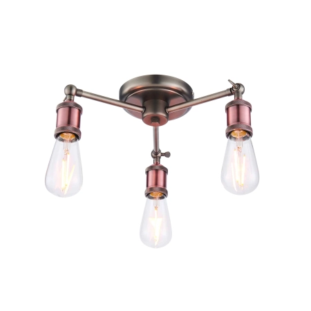 Lampa sufitowa metalowa miedziana 3-punktowa 76124 z serii HAL - Endon Lighting