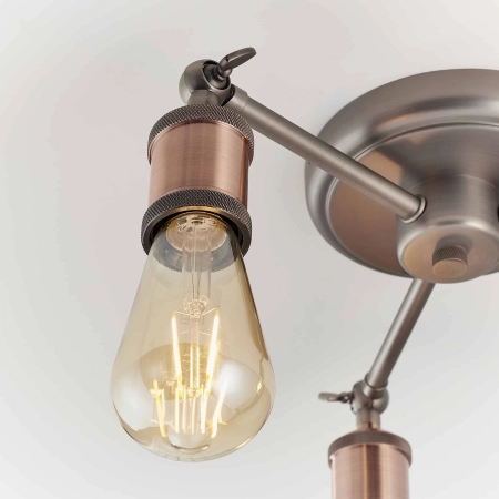 Lampa sufitowa metalowa miedziana 3-punktowa 76124 z serii HAL - Endon Lighting
