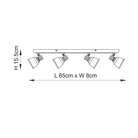 Lampa sufitowa mosiężna 4-punktowa 65cm 76280 z serii Westbury - Endon Lighting