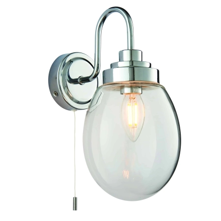 Kinkiet łazienkowy chromowany szklany z włącznikiem 76304 z serii Hampton - Endon Lighting