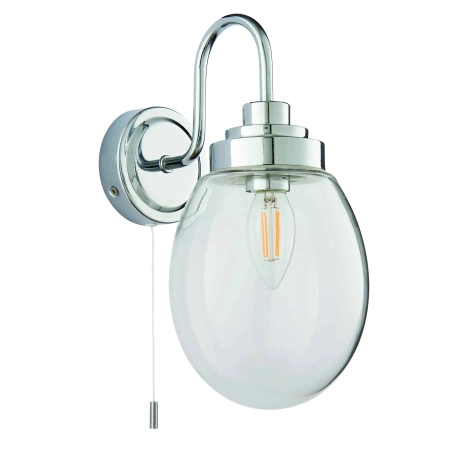 Kinkiet łazienkowy chromowany szklany z włącznikiem 76304 z serii Hampton - Endon Lighting