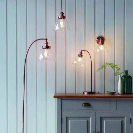 Lampa wisząca miedziana szklana 22,5cm 76332 z serii Hansen - Endon Lighting