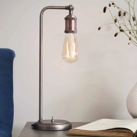 Lampa stołowa metalowa miedziana industrialna 76339 z serii HAL - Endon Lighting