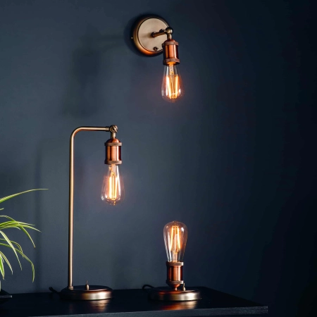Lampa stołowa metalowa miedziana industrialna 76339 z serii HAL - Endon Lighting