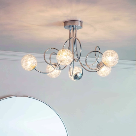 Lampa sufitowa chromowana 6-punktowa 76349 z serii AURIA - Endon Lighting