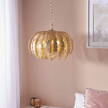 Lampa wisząca złota metalowa 3-punktowa 45cm 76360 z serii Delphine - Endon Lighting