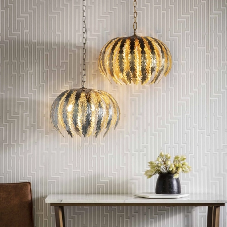 Lampa wisząca złota metalowa 3-punktowa 45cm 76360 z serii Delphine - Endon Lighting