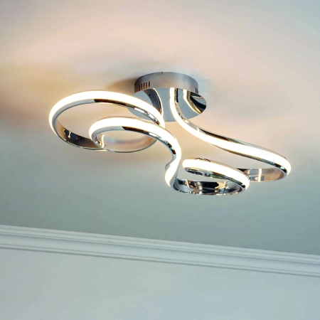 Plafon LED chromowany nowoczesny 67cm 76393 z serii ARIA - Endon Lighting