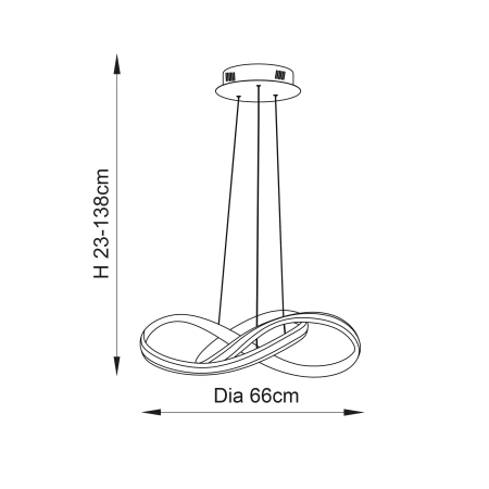 Lampa wisząca LED chromowana okrągła 66cm 76394 z serii ARIA - Endon Lighting