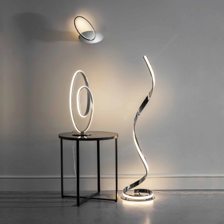 Lampa podłogowa LED chromowana spiralna 121cm 76395 z serii ARIA - Endon Lighting