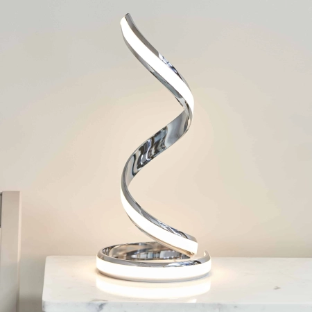 Lampa stołowa LED chromowana spiralna 45cm 76412 z serii Aria - Endon Lighting