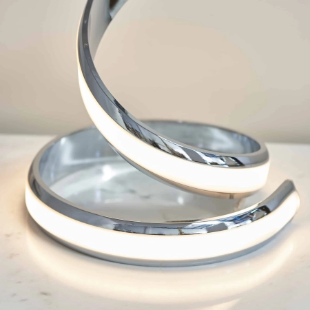 Lampa stołowa LED chromowana spiralna 45cm 76412 z serii Aria - Endon Lighting