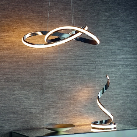 Lampa stołowa LED chromowana spiralna 45cm 76412 z serii Aria - Endon Lighting
