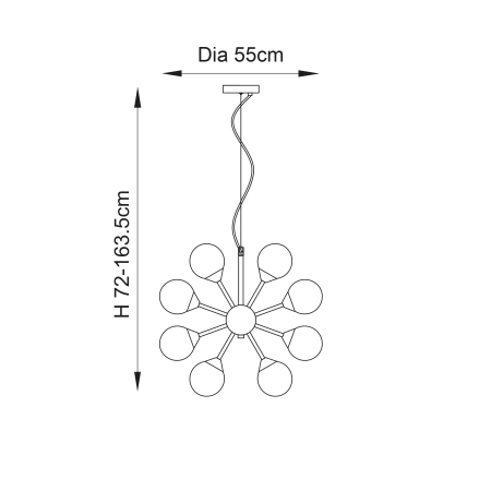 Lampa wisząca złota 28-punktowa z białymi kulami 76499 z serii OSCAR - Endon Lighting