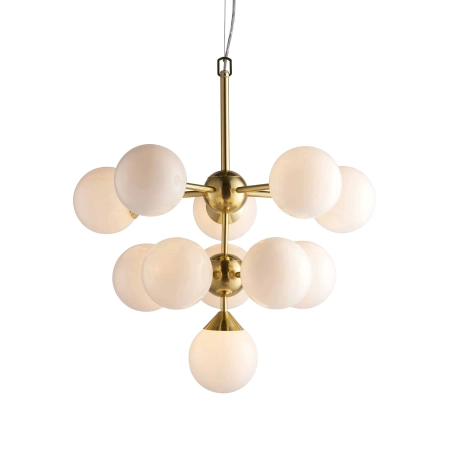 Lampa wisząca złota 11-punktowa z białymi kulami 76500 z serii OSCAR - Endon Lighting