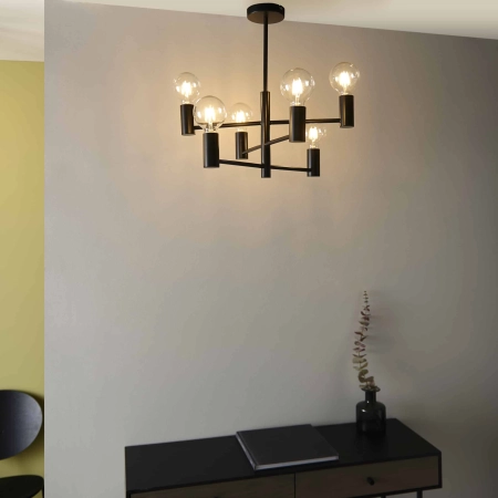 Lampa sufitowa metalowa czarna 6-punktowa 76502 z serii Studio - Endon Lighting